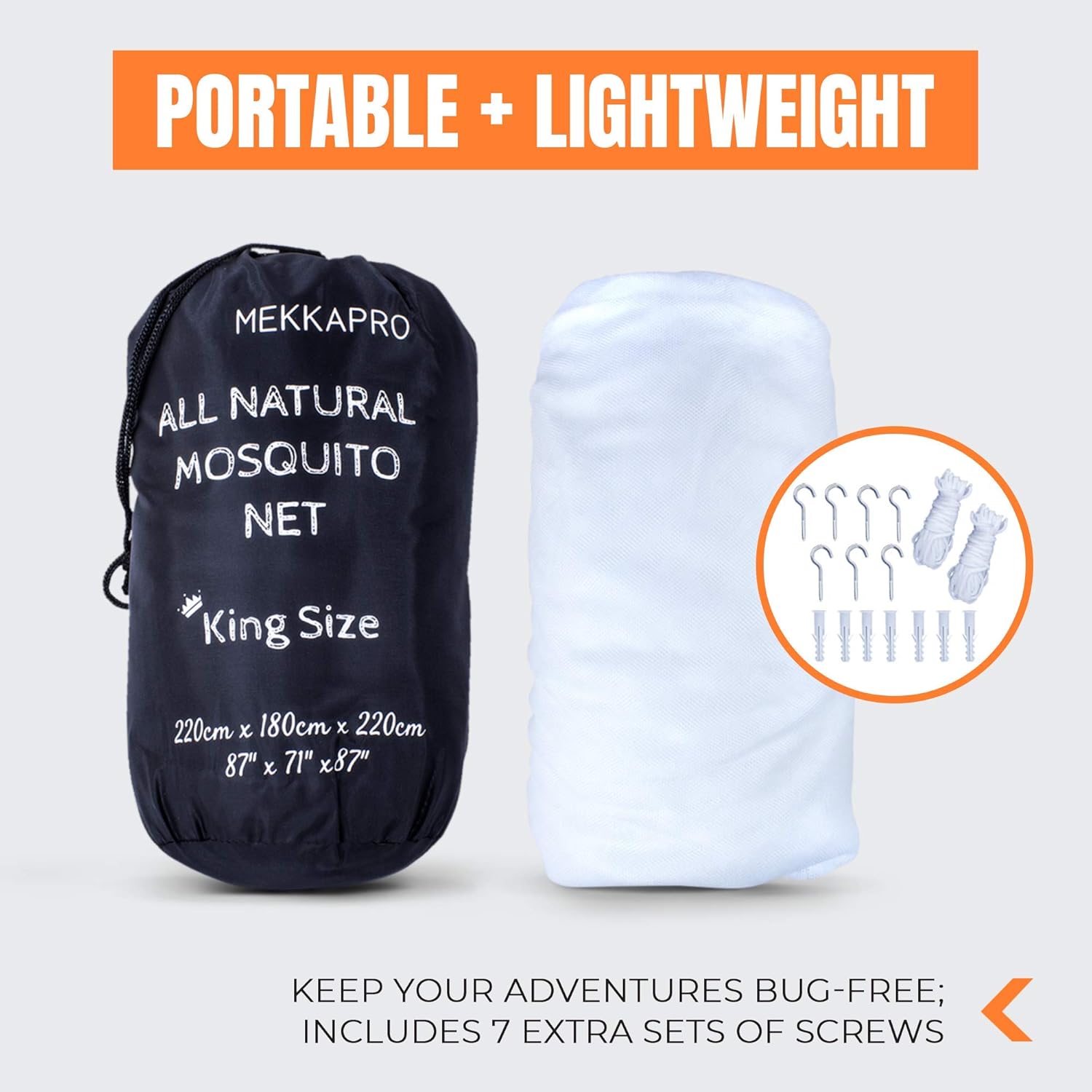 MEKKAPRO Ultra Large Mosquito Net with Carry Bag, Large 2 Openings Netting Curtains | Camping, Bedding, Patio | Carrying Pouch and Hanging Kit: Garden & Outdoor