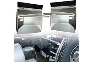 JKYH TECHPLUS New Pair Stainless Steel Quarter Fender 24"x 27” for most Semi Truck Freightliner Volvo VNL Rear Left and Right Hardware included