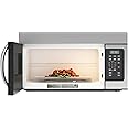 KoolMore KM-MOT-1SS Range Microwave Oven Lamp and 300CFM Recirculation Vent Hood, Auto Cook Menus, Reheat Function, 10 Power Levels, Timer, and Weight Defrost, 30 in/1.6 Cu. Ft, Silver