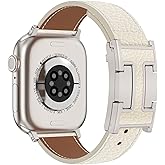 CHANCHY Leather Magnetic Watch Band Compatible with Apple Watch Bands 40mm 38mm 41mm 42mm 44mm 45mm 46mm, Top Grain Leather Dressy Band for Women Men iWatch Ultra SE3 Series 11/10/9/8/7/6/5/4/3/2/1