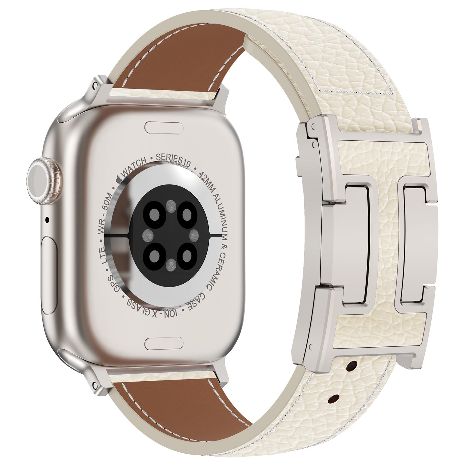 Leather Magnetic Watch Band Compatible with Apple Watch Ultra Band 49mm 46mm 45mm 44mm 42mm 41mm 40mm 38mm Replacement Strap for Women Men iWatch Ultra 3/2/1/SE3/Series 11/10/9/8/7/6/5/4/3/2/1