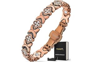 MagnetRX® Women’s Pure Copper Magnetic Bracelet - Ultra Strength Magnetic Copper Bracelet - Adjustable Length with Sizing Too