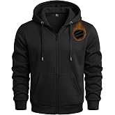 MAGCOMSEN Men's Zip Up Hoodie Casual Fleece Lined Hooded Sweatshirt | Winter zip up hoodies for men with kangaroo pocket. Warm jacket, soft, comfortable. Great for work, home, running and outdoor