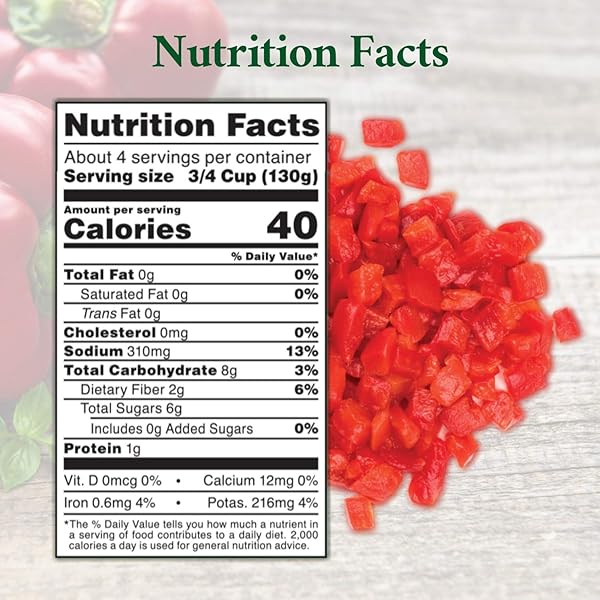 ROLAND DICED RED PIMIENTO PEPPERS, SPECIALTY IMPORTED FOOD, 28-OUNCE CAN ( 6 COUNT) – PACKAGING MAY VARY