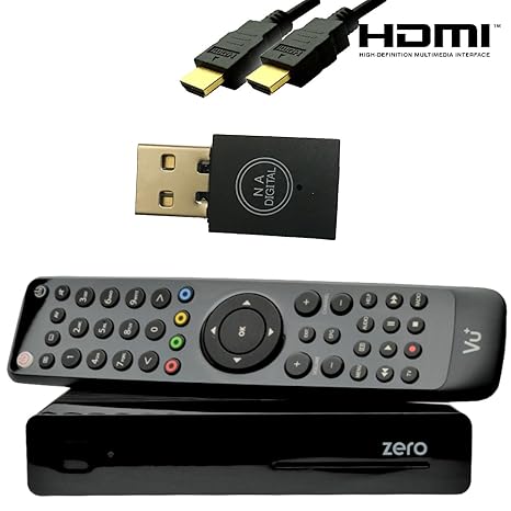 VU+ ZERO schwarz 1x DVB-S2 inkl. 300Mbit Wlan-Stick von NA-Digital Linux Full HD Satelliten-Receiver (Sat, 1080p, HDMI) schwa
