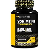 PrimaForce Yohimbine HCl 2.5mg, 270 Capsules - Premium Supplement, Boosts Performance, Zero Fillers, Non-GMO and Gluten Free