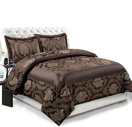 3pcs Piece Jacquard Quilted Bed Spread Bedspread Comforter Set
