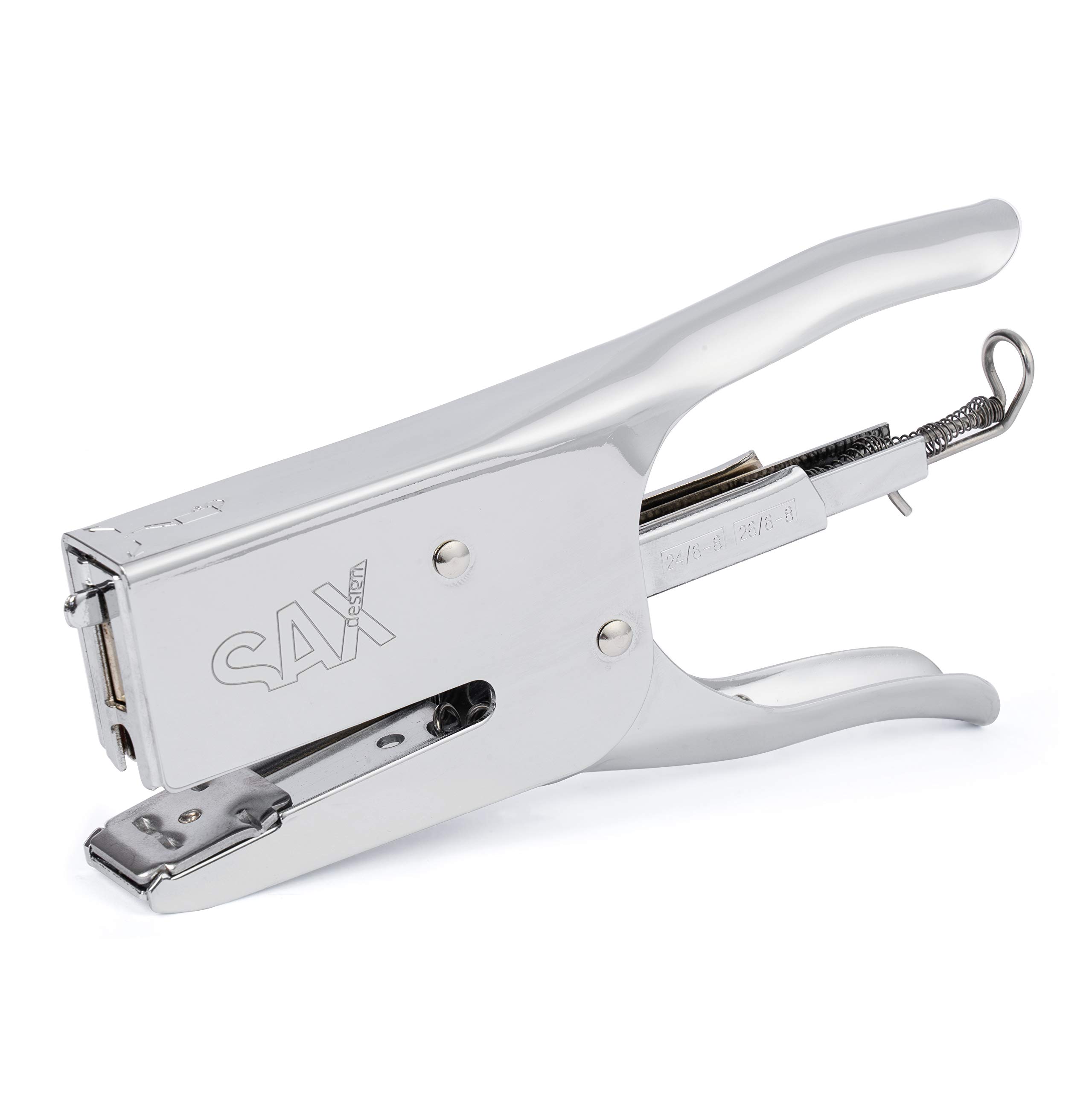 SAX 630 Stapler, Rear Loading Mechanism (40 Sheets, Metal) Silver, High Quality