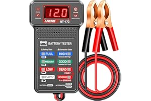 ANENG Car Battery Tester,12V Digital Automotive Batteries Tester,Alternator Charging Analyzer,Voltmeter with LCD Display and LED Indication, Voltage Indicator for Car Truck Motorcycle Electrical Tools