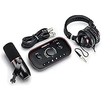 Focusrite Vocaster Two Studio - USB Audio Interface Bundle for Podcasting, Streaming, Voiceover, Black