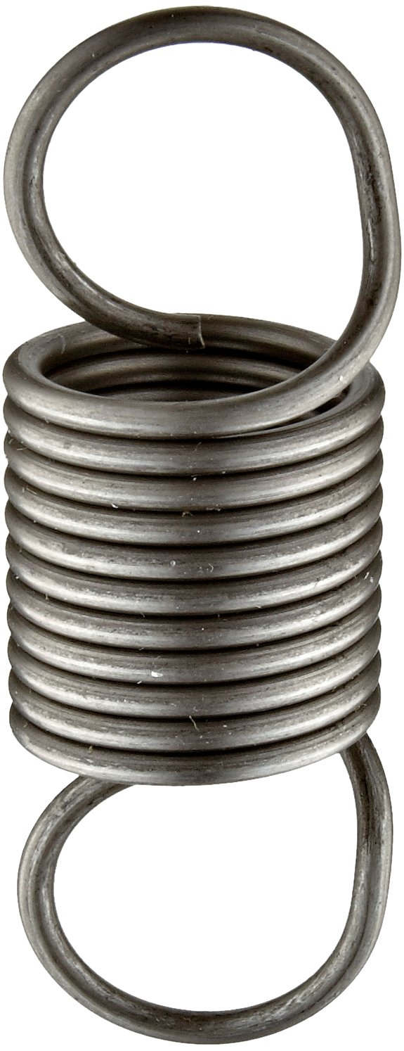 Music Wire Extension Spring, Steel, Inch, 1" OD, 0.105" Wire Size, 6.5