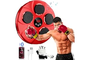 JNATER Music Boxing Machine - 2024 New Smart Bluetooth Boxing Machine Wall Mounted, Boxing Music Workout Machine with 9 Speeds Modes, Home Workout Musical Boxing Machine for Adult & Kids (with Boxing Gloves
