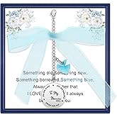 MollyQueen Something Blue Gift for Bride,Bridal Shower Gifts,Bouquet Garter Charm for bride to Be