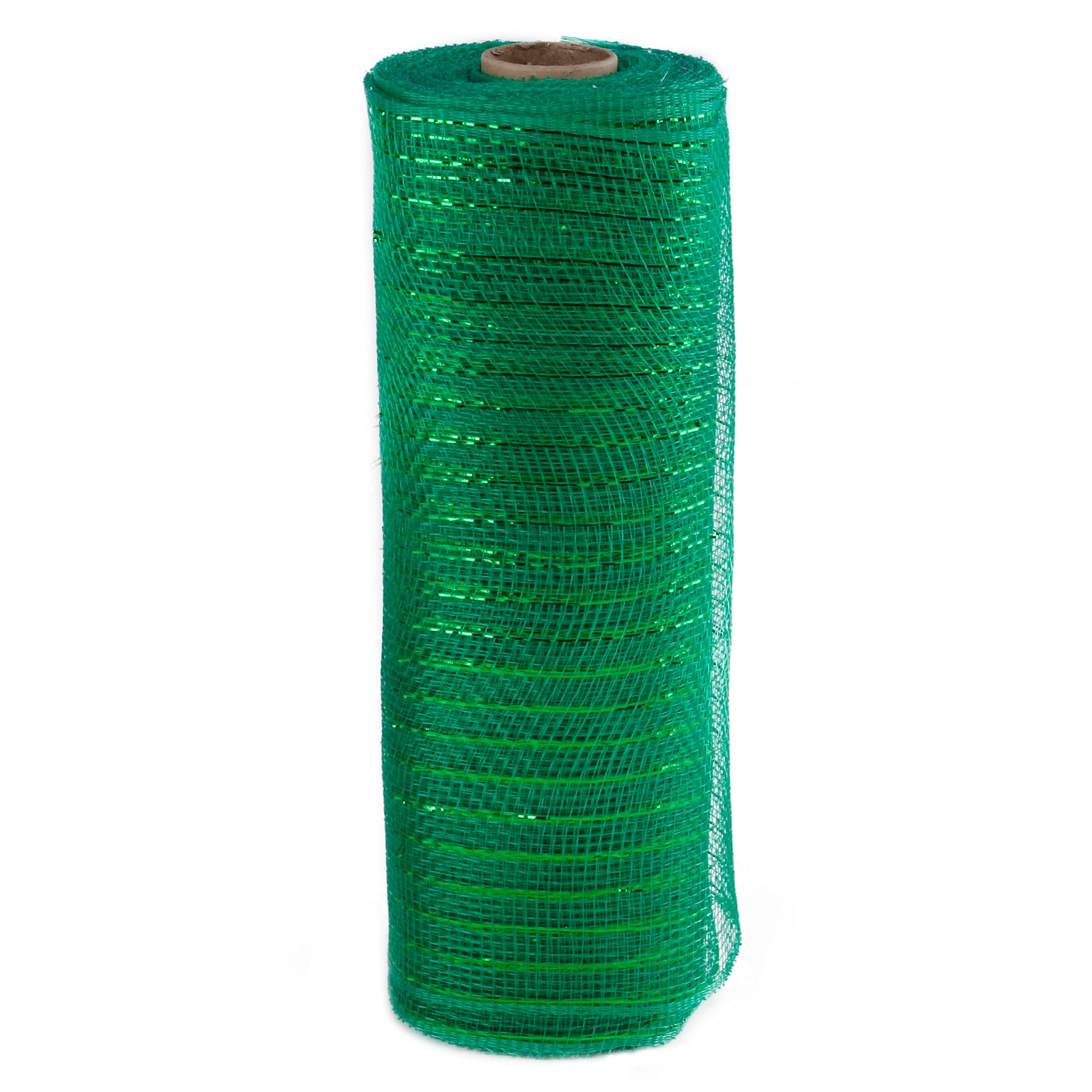 Wide Foil Deco Poly Mesh Ribbon 25cm x 9.1 Meters (Emerald, Emerald Foil)
