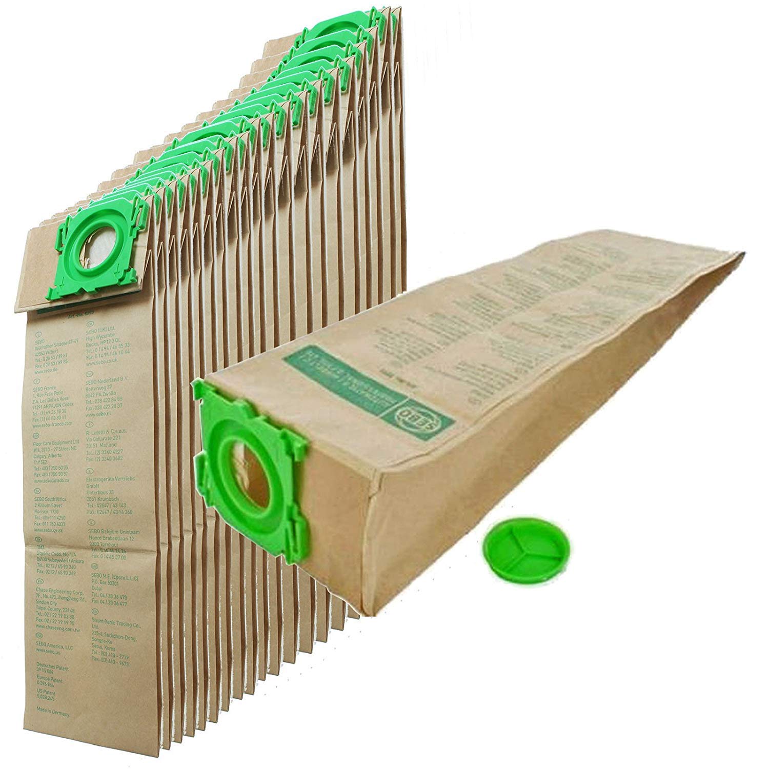 Sebo Genuine Dust Bags, 20 Pack, Amazing Value for 370 Machines and All C Series Cylinders