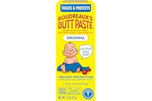 Boudreaux's Butt Paste Original Diaper Rash Cream, Ointment for Baby, 2 oz Tube