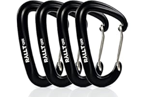 Rallt Carabiners 12kN- Heavy Duty Carabiner Clip for Hiking, Hammock, Backpacking- Lightweight, No Rust Aluminum Camping Accessories