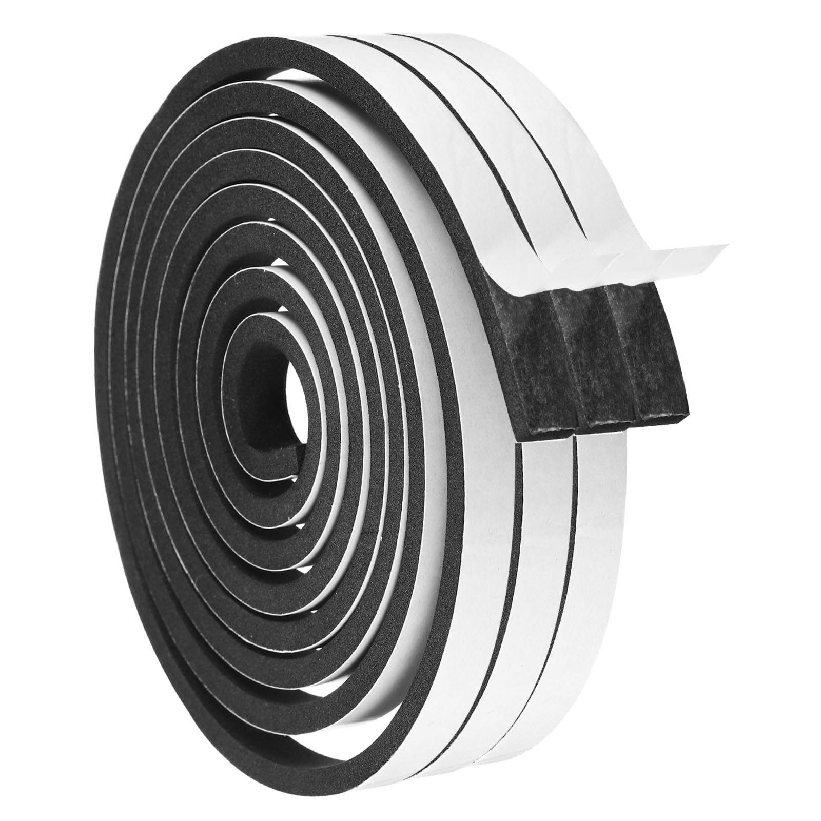 PATIKIL Weather Stripping Door Seal, 3 Roll 2m/6.5ft Sealing Foam Tape Single Sided Strip for Window Door Insulation, Black (3/8 Inch x 3/16 Inch x 6.5Ft)
