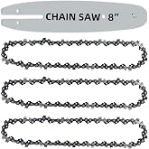 8 Inch Chainsaw Bar and Chain Combo 3/8" LP Pitch 050" Gauge 33 Drive Links | (3Chains+ 1Bar)- 8" Saw Guide Bar and Chain Combo Replacement for Greenworks, Sun Joe, Ryobi ande More, S33