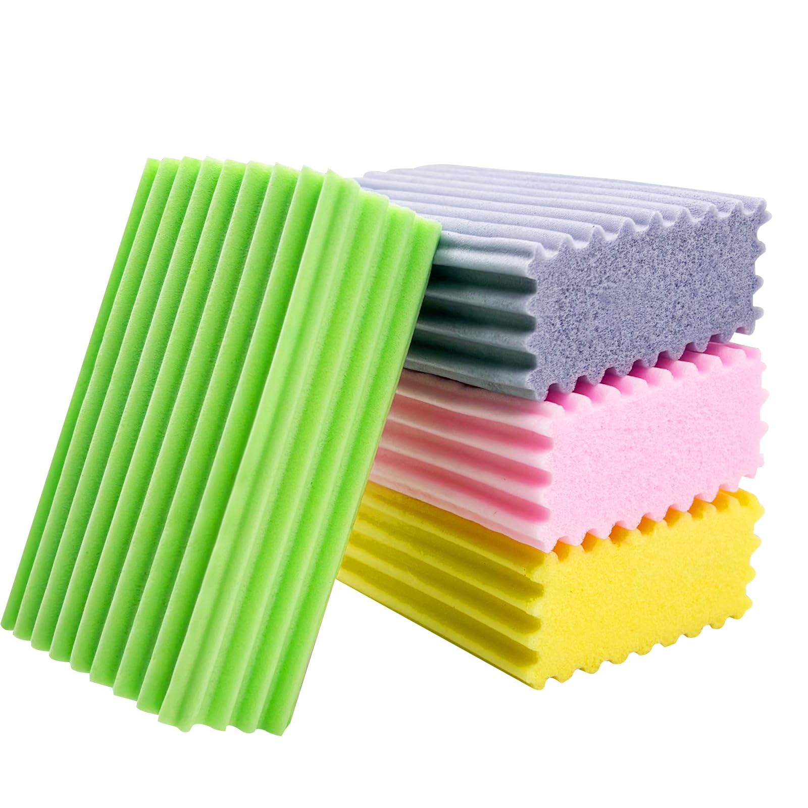 Super Dust Sponge, 4 Pcs Magical Dust Cleaning Sponge Wet Duster Sponge for Household Duster Cleaning Blinds, Glass, Baseboards, Railings, Mirrors, Window