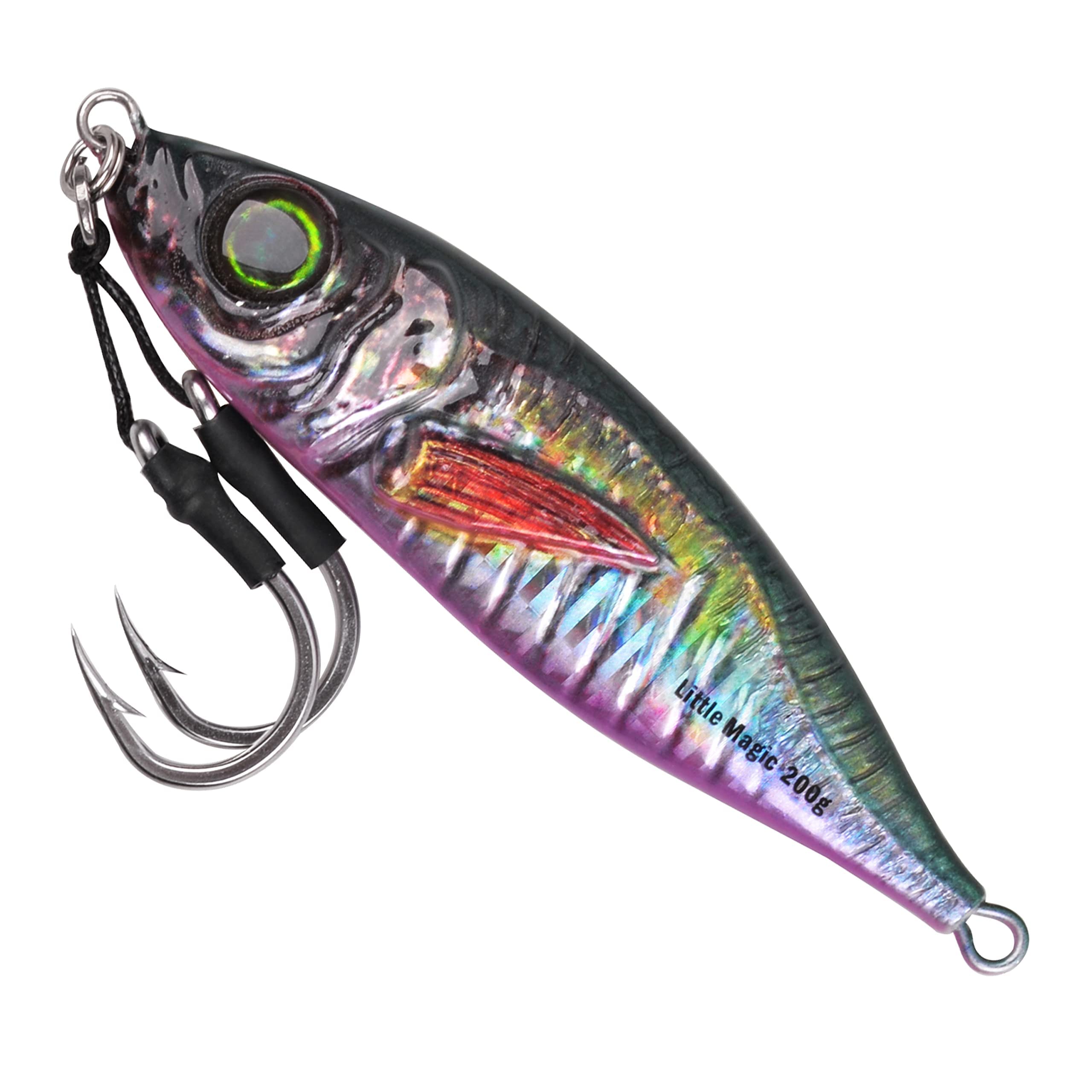 Slow Pitch Jigs Saltwater Fishing Jigging Lures Glow Vertical Metal Jigs with Assist Hooks Butterfly Jigs 3D Printing Offshore Deep Sea Ocean Fishing Pitching Lures for Tuna Kingfish Bluefin