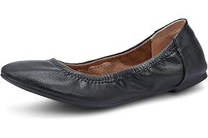 KOLILI Women's Ballet Flat Classic Round Toe Walking Shoes Casual Ladies Faux Leather Flat Shoes