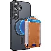 HiWe for MagSafe Wallet for Galaxy S25/S24 Series with Magnetic Case and iPhone 17/16/15/14/13/12 Series, No Case, 6 Cards Holder, RFID Leather Slim, Brown