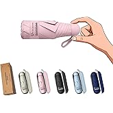 BAODINI Travel Essentials Mini Umbrella for Purse With Case Small Compact UV Sun Protection Lightweight Tiny Pocket Manual Open Close Umbrella for Women Kids and Men Fits Purse Backpack