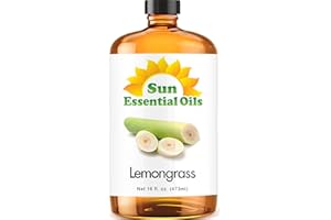 Sun Essential Oils Lemongrass Essential Oil 16oz for Aromatherapy, Diffuser & Massage – Bulk for Home - Lemon Grass