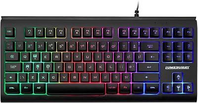 Lumsburry 88-key UK Layout Compact Wired Keyboard RGB Backlit 12 Shortcuts