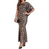 Women's Off Shoulder Sequin Maxi Dress Formal Floral Split Mermaid Evening Gowns