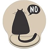 Britimes Ergonomic Mouse Pad with Wrist Support Lonely Cat Back View Non-Slip Rubber Base Mousepad for Home Office Gaming Working Computers Laptop Easy Typing & Relief