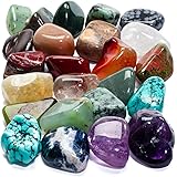 KALIFANO Bulk Tumbled Stones (1,000+ Carats) Random Assortment of Polished High Energy Reiki Crystals (May Include Blackstone