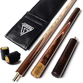CUESOUL 3/4 Jointed Snooker Cue 57 inch Handcraft with Extension/Joint Protector Packed in Leatherette Cue Bag