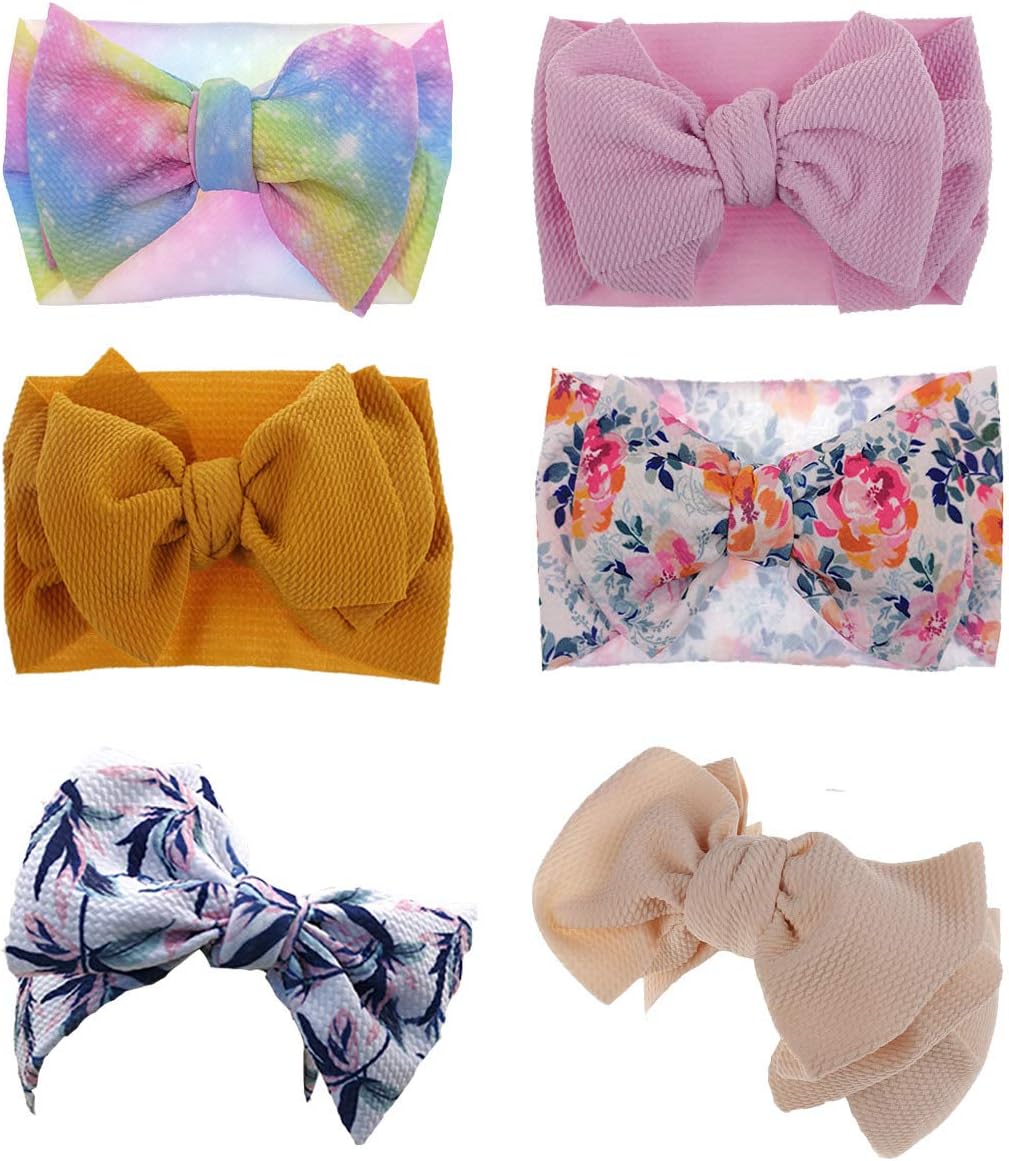 Baby Girl Bow Headbands Newborn Hairband Baby Turban Knotted Headband Nylon Elastic Headwraps for Children Hair Accessories