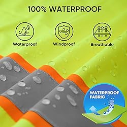 TICONN Hi Vis Rain Jacket and Pants, Waterproof
