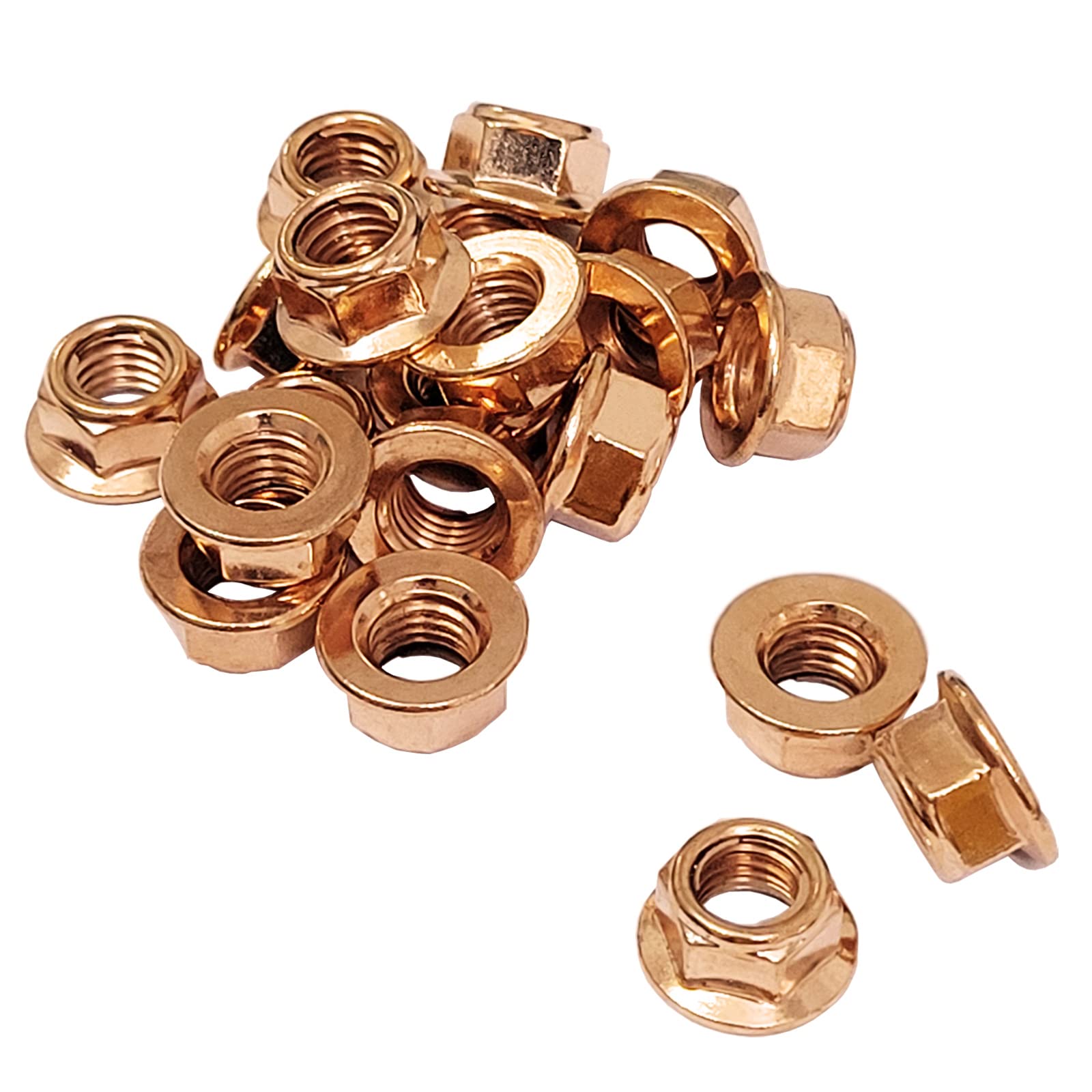 Photo 1 of 20 pcs Exhaust Manifold Nuts Head Stud Nut M10 Hex Copper Self Locking 183017377774 Compatible with BMW. Toyota Honda Accord Civic 90212-SA5-003