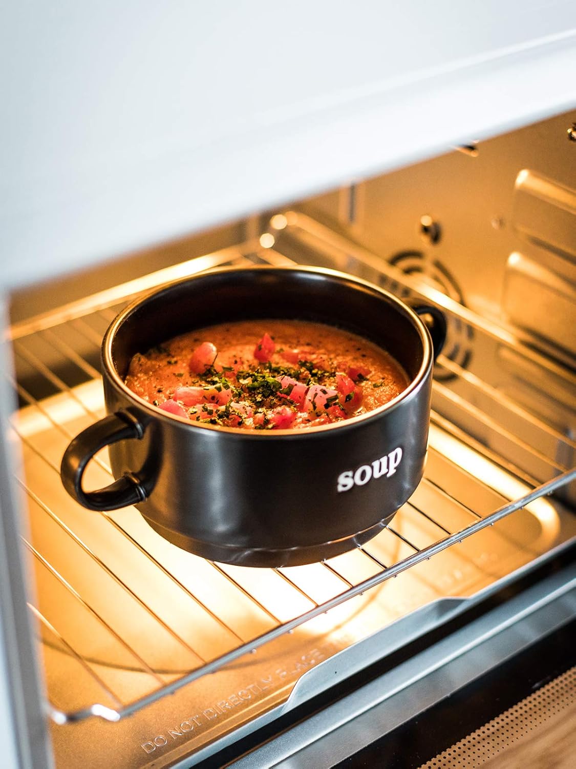  | Soup Bowl Set with Handles 27 Oz，Oven Safe Soup Bowls with Serving Stand for Soup, Cereal, Desserts, Chill Set of 4 Stackable Soup Crock，Black: Soup Bowls