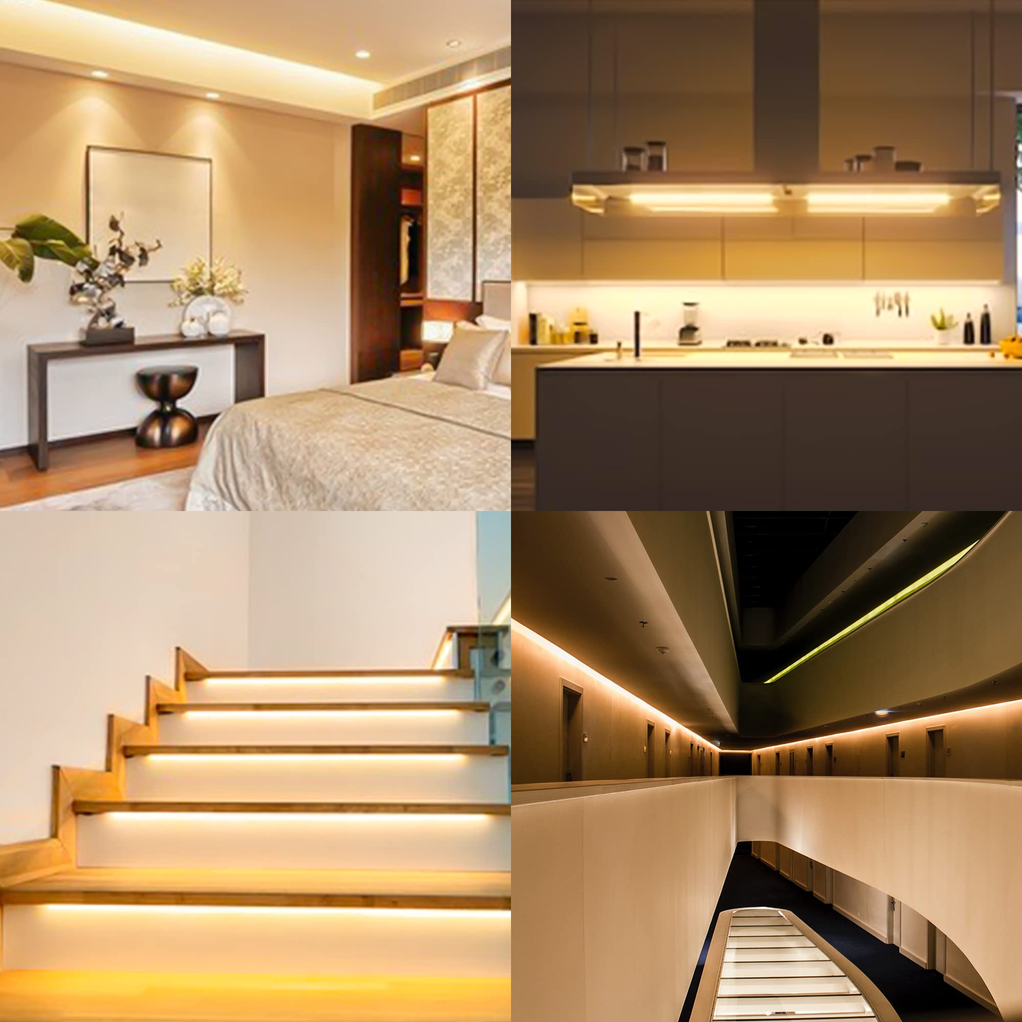 TTWAY COB LED Streifen 2700K Warmweiß, 5M Dimmbares 24V Flexibles COB LED Streifen Licht set, 480LEDs/M, GS Netzteil, mit RF Fernbedienung, CRI90+ helles Unterbaulicht für Fernseher, DIY Dekoration 6