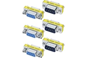 Eaeon 9Pin RS232 Serial Cable DB9 3-Pack Male to Male,3-Pack Female to Female,Mini Gender Changer Adapter Coupler Connector,f