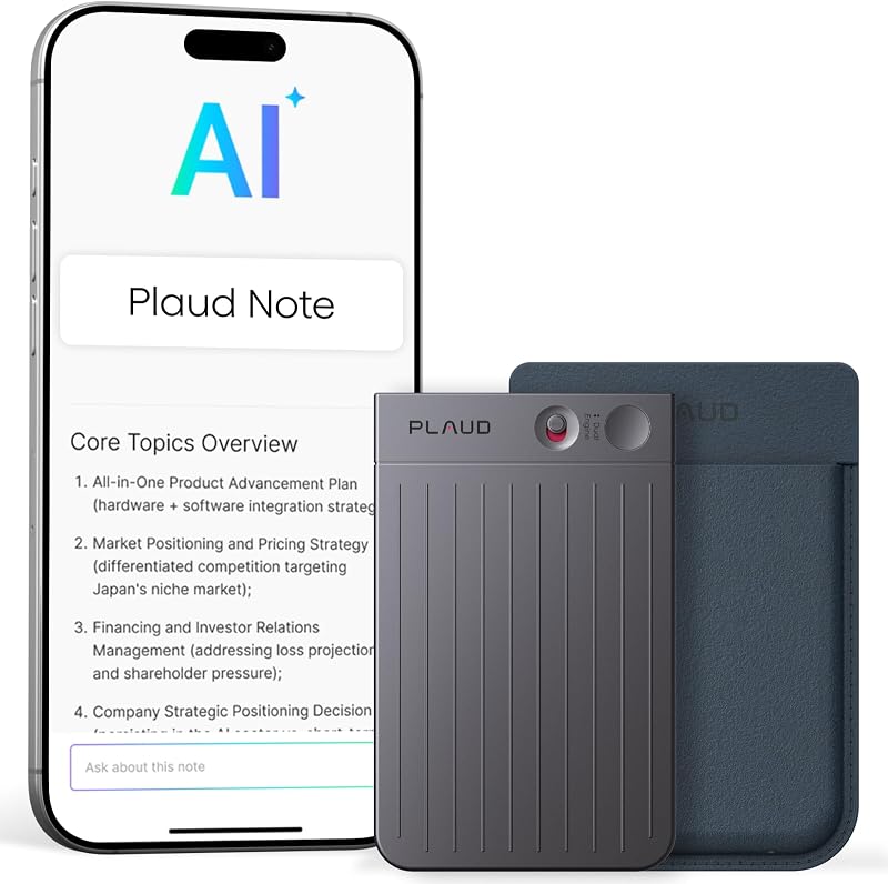 Plaud Note AI Voice Recorder 64GB w Case Transcription 112 Languages