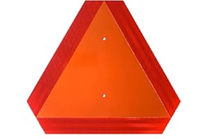 MINTON Slow Moving Vehicle Sign, Farm Triangle Safety Sign, Aluminum 14"x16" Engineering Grade Reflective for Golf Cart