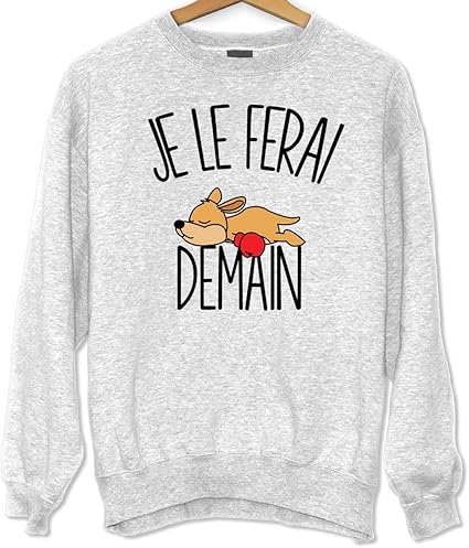 La Boite A Design Kangourou Je Le Ferai Demain Sweat Unisexe Humour Drole Fun