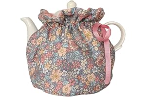 YANGSHINE Christmas Themed Cotton Tea Cozy, Vintage Decorative Dust Proof Teapot Cover with Insulation Pad to Keep Tea Warm, Kitchen Home Decro, for Mom, Wife, Friends (Red)