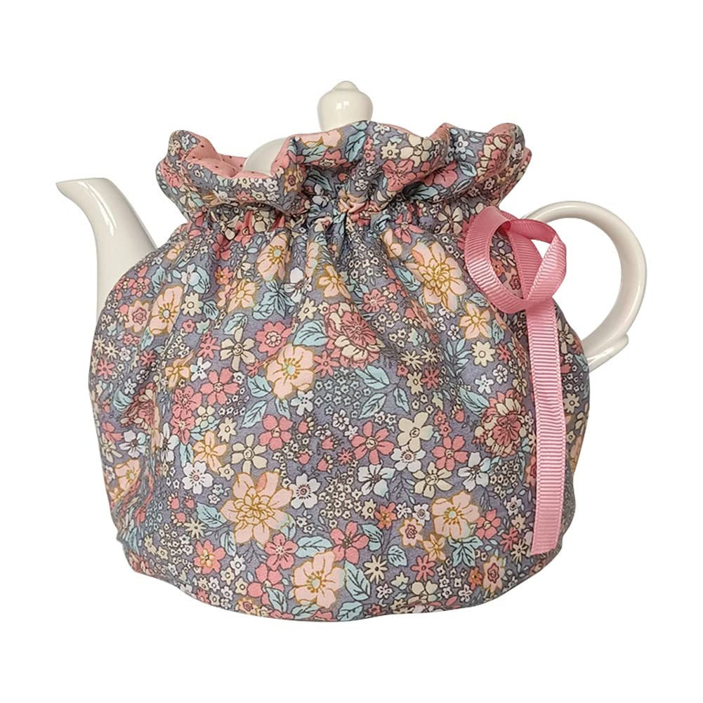 Christmas Themed Cotton Tea Cozy, Vintage Decorative Dust Proof Teapot Cover with Insulation Pad to Keep Tea Warm, Kitchen Home Decro, for Mom, Wife, Friends (Red)