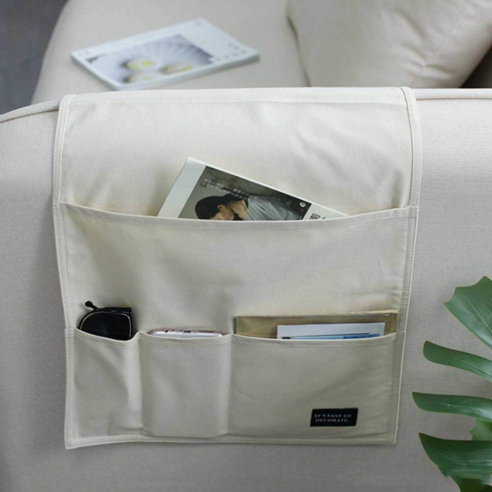 Sofa Armrest Side Storage Bag Space Saving Sofa Armrest Solid Large Remote Control TV Sundries Organizer Storage Bag