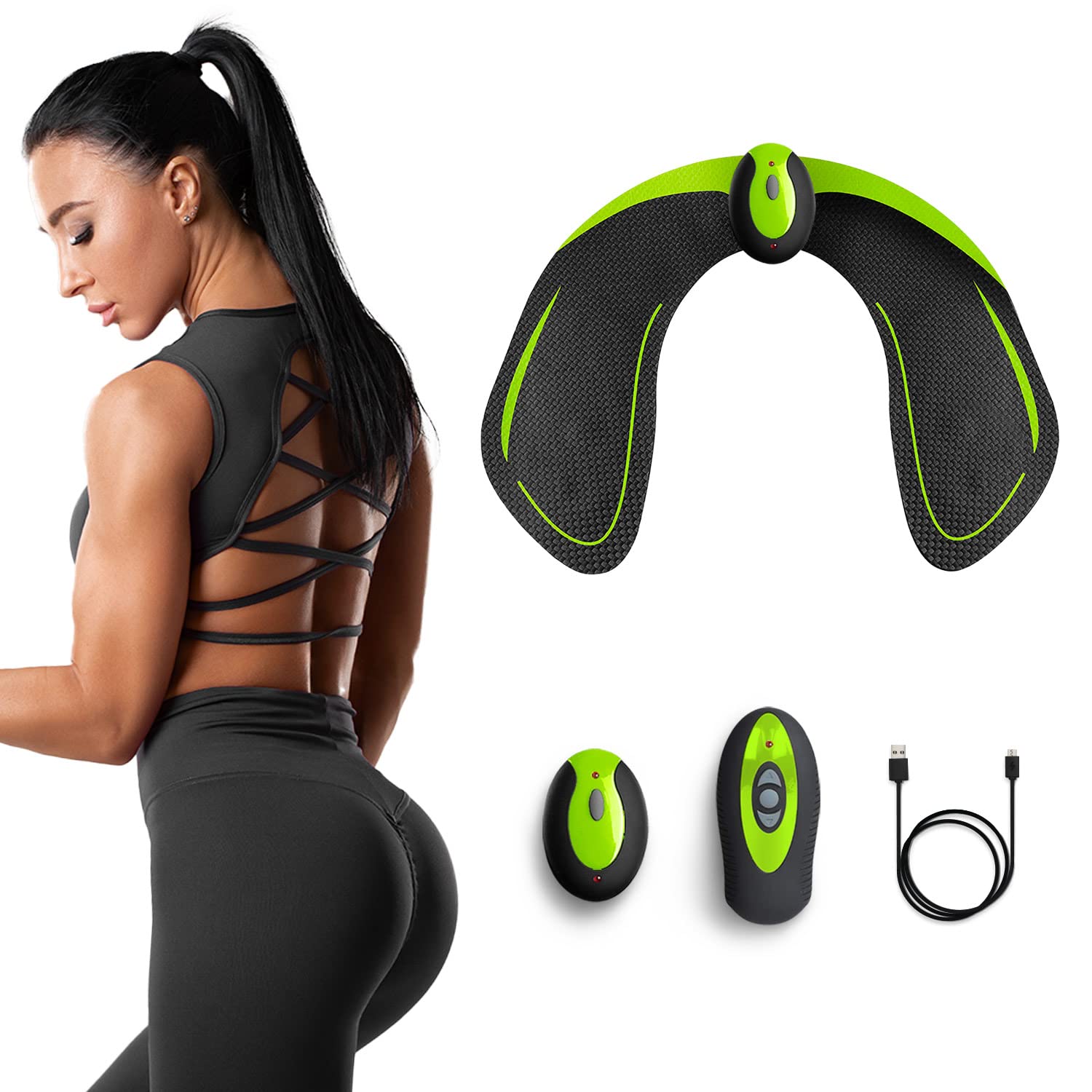 WeightWorld Hip Trainer & Muscle Stimulator For Buttocks - Fitness Bottom Muscle Toners For Women, Men - Smart Ems Technology, USB Rechargeable - Home & Gym Workout Device