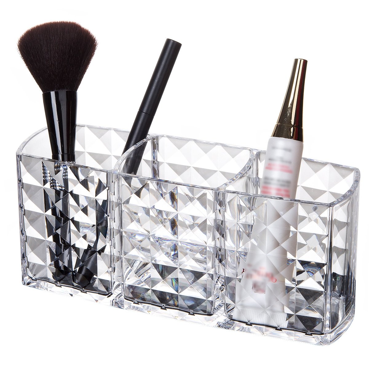 AKOAK Kristall-Make-up-Pinselhalter – Aus Metall & Glas, Goldfarben, 10x9 Cm, Für Schminktisch & Dekoration