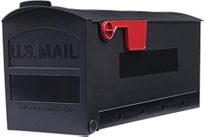Architectural Mailboxes Patriot Plastic Post Mount Mailbox, Compatibility Code E, GMB505BAM, Black, Medium Capacity