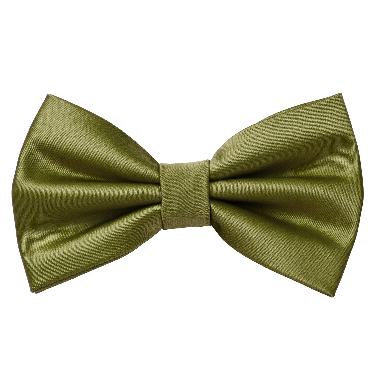 MASADA bow tie olive - men's accessory in silk-look, continuously adjustable, handmade with hook closure - 12 x 6 cm